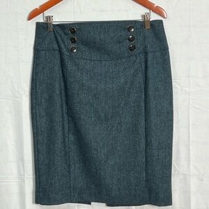 Express Green Pencil Skirt Knee-Length Work